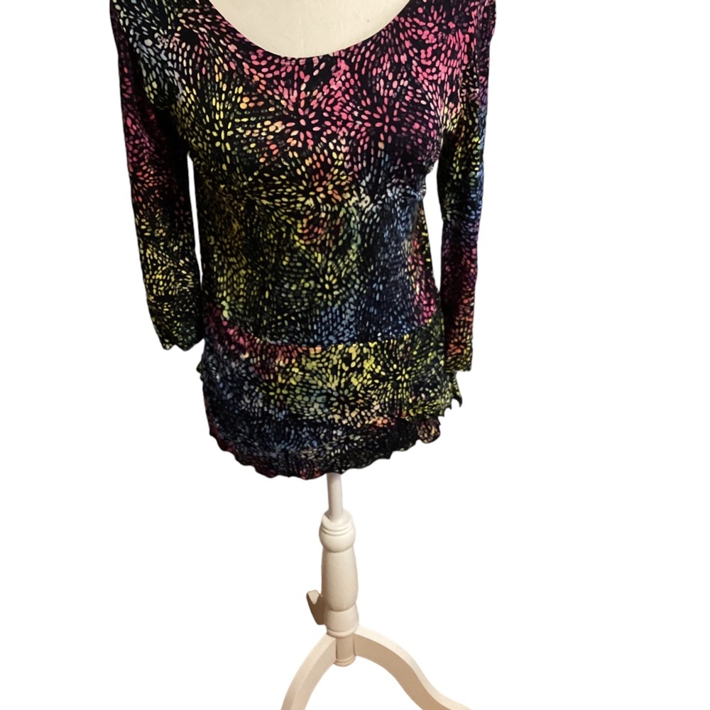 Bali Batiks multicolored tiered top size small - Picture 2 of 10